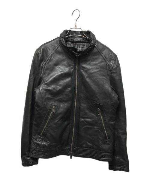 BURBERRY BLACK LABEL（バーバリーブラックレーベル）BURBERRY BLACK LABEL (バーバリーブラックレーベル) ライナー付シングルライダースジャケット ブラック サイズ:SIZE Lの古着・服飾アイテム