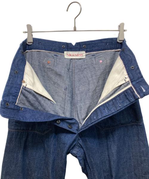 NICENESS（ナイスネス）NICENESS (ナイスネス) BROOKS 10．8ozデニムセーラートラウザーデニムパンツ インディゴ サイズ:Ｍの古着・服飾アイテム