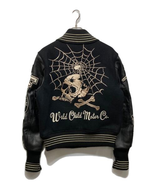 whitesville（ホワイツビル）WHITESVILLE (ホワイツビル) スカル×イーグル フルデコスタジャン ブラック サイズ:38の古着・服飾アイテム