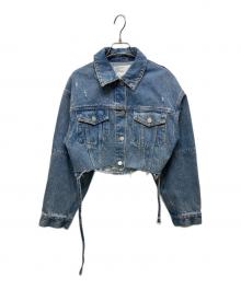 FRAY ID（フレイ アイディー）の古着「クロップドダメージデニムジャケット」｜インディゴ