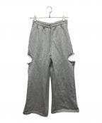 JOSE MOONジョゼムーン）の古着「SLIT SWEAT PANTS with PEARL」｜グレー