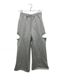 JOSE MOON（ジョゼムーン）の古着「SLIT SWEAT PANTS with PEARL」｜グレー