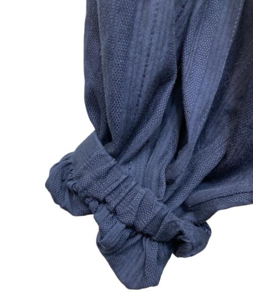 ne quittez pas（ヌキテパ）ne quittez pas (ヌキテパ) COTTON DOBBY STRIPE SQUARE LACE DRESS ネイビー サイズ:SIZE Mの古着・服飾アイテム