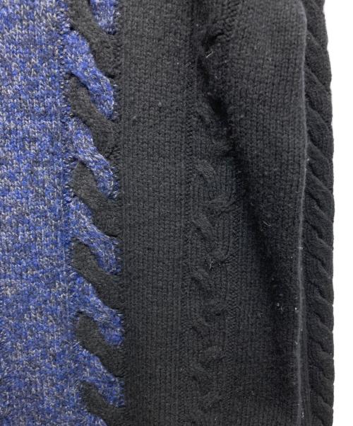 maison kitsune（メゾンキツネ）MAISON KITSUNE (メゾンキツネ) カシミヤ混バイカラー ケーブルニット ネイビー サイズ:SIZE Sの古着・服飾アイテム