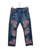 NOMA t.d.ノーマティーディー）の古着「Bandana Embroidery Denim Pants」｜インディゴ