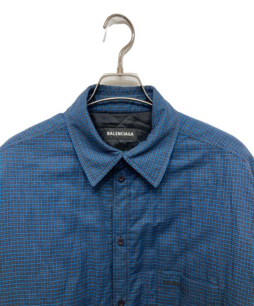 BALENCIAGA（バレンシアガ）BALENCIAGA (バレンシアガ) 中綿シャツジャケット ブルー サイズ:37の古着・服飾アイテム