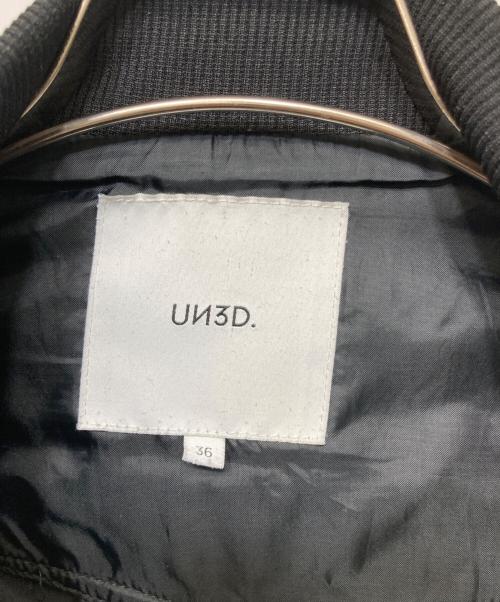 UN3D.（アンスリード）UN3D. (アンスリード) レイヤードキルティングブルゾン ブラック サイズ:36の古着・服飾アイテム