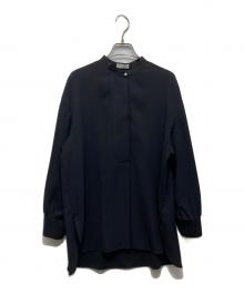 BALLSEY（ボールジィ）の古着「ドライクロス バンドカラーチュニックブラウス」｜ブラック