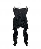 ISSEY MIYAKEイッセイミヤケ）の古着「シャーリングデザインパンツ」｜ブラック