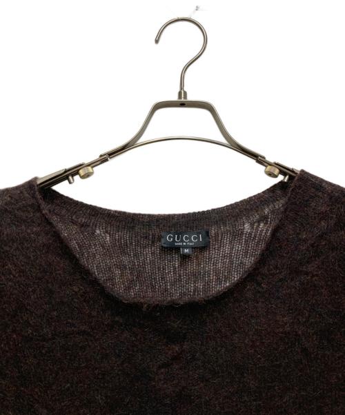 GUCCI（グッチ）GUCCI (グッチ) モヘア×ウール オーバーサイズニットワンピース ブラウン サイズ:Mの古着・服飾アイテム