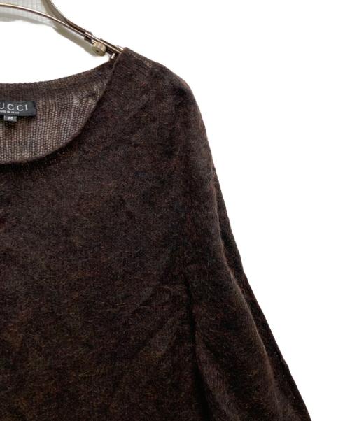 GUCCI（グッチ）GUCCI (グッチ) モヘア×ウール オーバーサイズニットワンピース ブラウン サイズ:Mの古着・服飾アイテム
