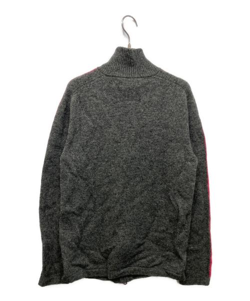 Yohji Yamamoto pour homme（ヨウジヤマモト プールオム）Yohji Yamamoto pour homme (ヨウジヤマモト プールオム) ピンクラインジップアップニット グレー サイズ:3の古着・服飾アイテム
