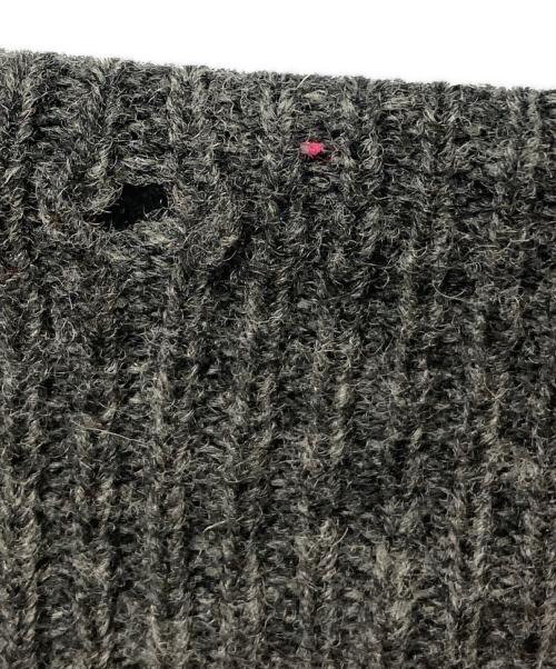 Yohji Yamamoto pour homme（ヨウジヤマモト プールオム）Yohji Yamamoto pour homme (ヨウジヤマモト プールオム) ピンクラインジップアップニット グレー サイズ:3の古着・服飾アイテム