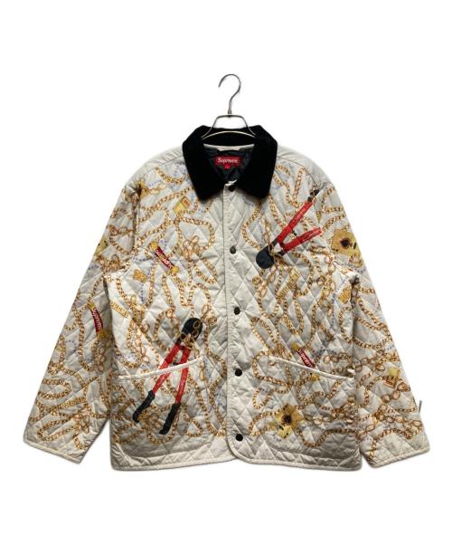 SUPREME（シュプリーム）SUPREME (シュプリーム) Chains Quilted jacket ホワイト サイズ:Lの古着・服飾アイテム