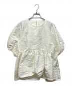 OHGAオオガ）の古着「フラワージャガードブラウス」｜ホワイト