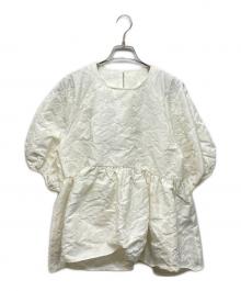 OHGA（オオガ）の古着「フラワージャガードブラウス」｜ホワイト