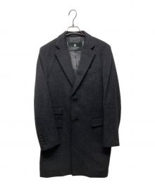 BLACK LABEL CRESTBRIDGE（ブラックレーベル クレストブリッジ）の古着「チチェックチェスターコート」｜グレー