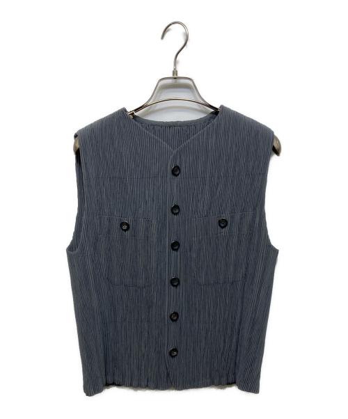 ISSEY MIYAKE（イッセイミヤケ）ISSEY MIYAKE (イッセイミヤケ) プリーツベスト グリーン サイズ:Mの古着・服飾アイテム
