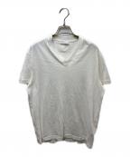 PRADAプラダ）の古着「Back Logo V-Neck Cotton Tee」｜ホワイト