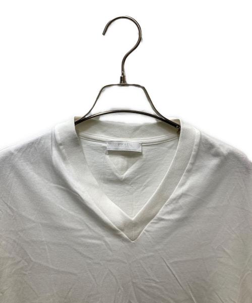 PRADA（プラダ）PRADA (プラダ) Back Logo V-Neck Cotton Tee ホワイト サイズ:Mの古着・服飾アイテム
