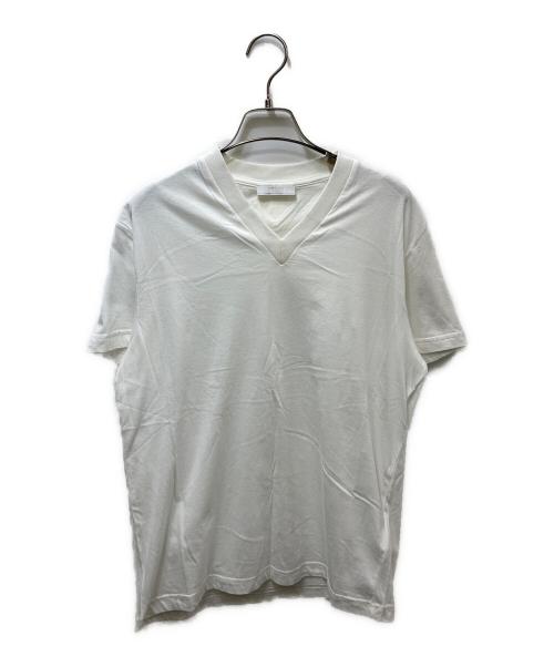 PRADA（プラダ）PRADA (プラダ) V Neck Cotton Tee ホワイト サイズ:Mの古着・服飾アイテム