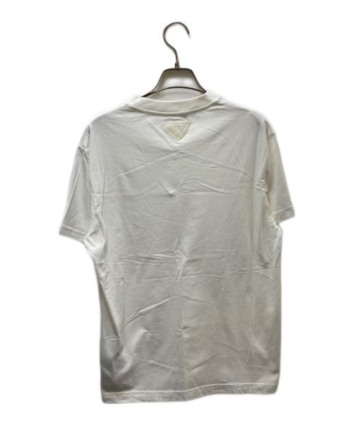 PRADA（プラダ）PRADA (プラダ) V Neck Cotton Tee ホワイト サイズ:Mの古着・服飾アイテム