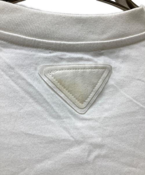 PRADA（プラダ）PRADA (プラダ) V Neck Cotton Tee ホワイト サイズ:Mの古着・服飾アイテム