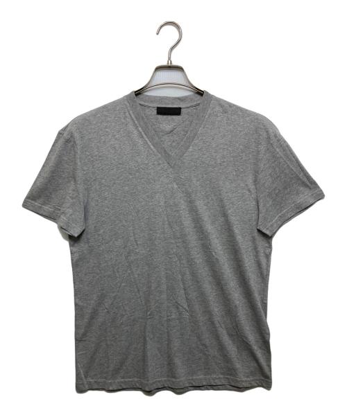 PRADA（プラダ）PRADA (プラダ) V Neck Cotton Tee ACU1 UJM493 グレー サイズ:Mの古着・服飾アイテム