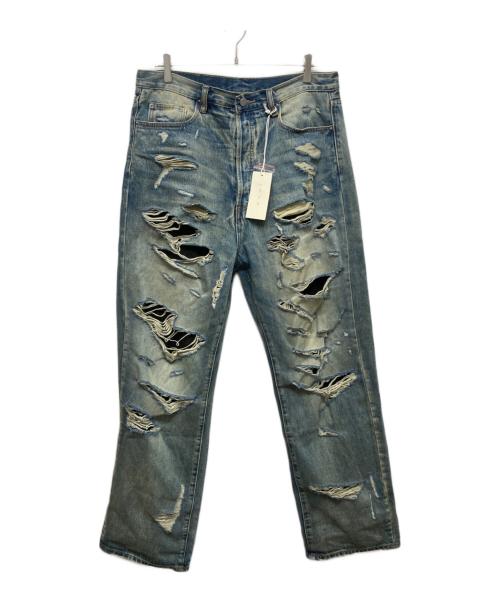mnml（ミニマル）MNML (ミニマル) Ultra Baggy Distressed Denim インディゴ サイズ:32の古着・服飾アイテム