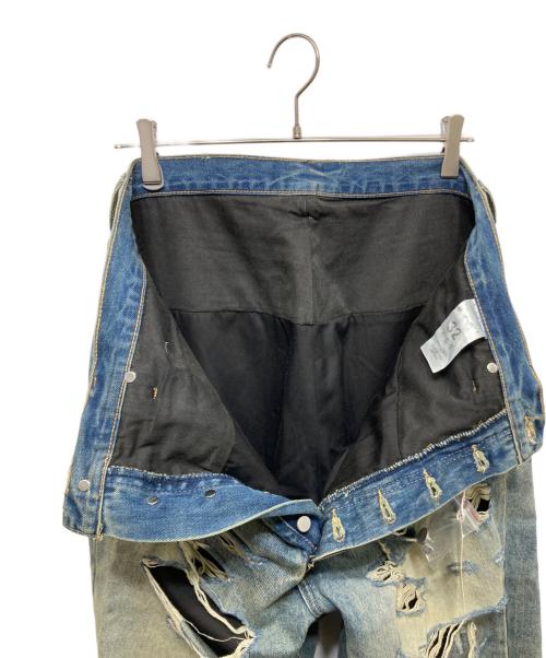 mnml（ミニマル）MNML (ミニマル) Ultra Baggy Distressed Denim インディゴ サイズ:32の古着・服飾アイテム