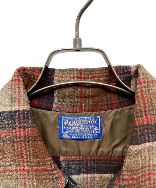PENDLETON（ペンドルトン）PENDLETON (ペンドルトン) ウールボードシャツ ブラウン サイズ:Lの古着・服飾アイテム