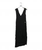 MICHIKO by Y'sミチコ バイ ワイズ）の古着「ノースリーブドレープワンピース」｜ブラック