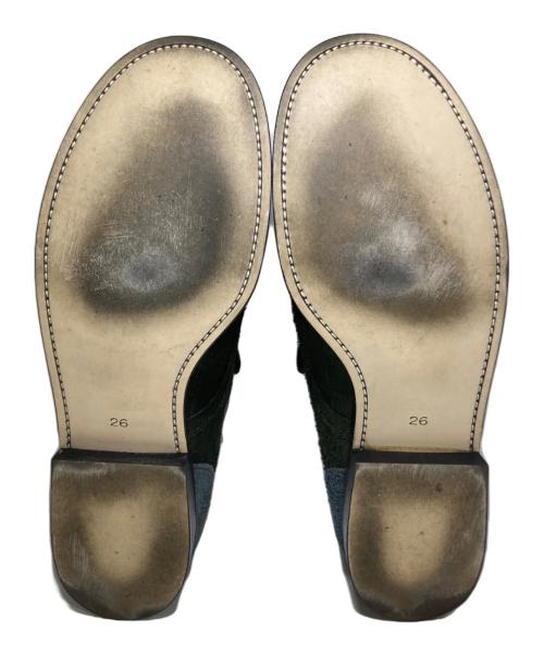 COMME des GARCONS HOMME PLUS（コムデギャルソンオムプリュス）COMME des GARCONS HOMME PLUS (コムデギャルソンオムプリュス) レザースエード切替ローカットシューズ ブラック サイズ: 26cmの古着・服飾アイテム