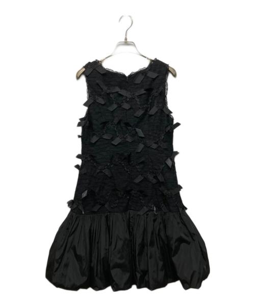 RED VALENTINO（レッドヴァレンティノ）RED VALENTINO (レッドヴァレンティノ) ミニリボン バルーンワンピース ブラック サイズ:00の古着・服飾アイテム
