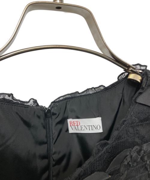 RED VALENTINO（レッドヴァレンティノ）RED VALENTINO (レッドヴァレンティノ) ミニリボン バルーンワンピース ブラック サイズ:00の古着・服飾アイテム