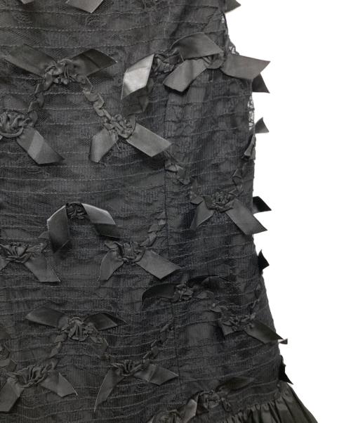 RED VALENTINO（レッドヴァレンティノ）RED VALENTINO (レッドヴァレンティノ) ミニリボン バルーンワンピース ブラック サイズ:00の古着・服飾アイテム