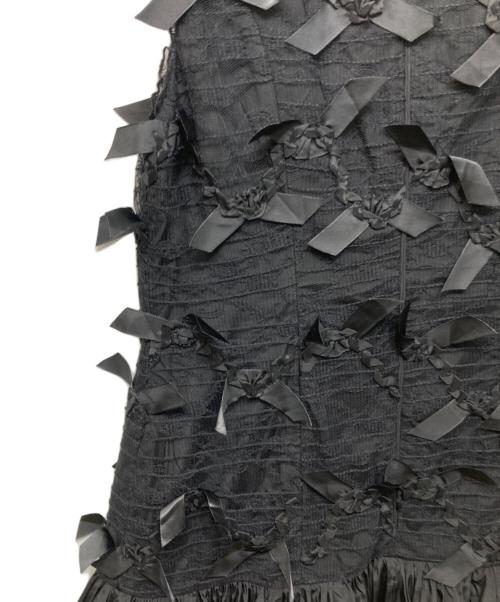 RED VALENTINO（レッドヴァレンティノ）RED VALENTINO (レッドヴァレンティノ) ミニリボン バルーンワンピース ブラック サイズ:00の古着・服飾アイテム