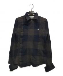 Vivienne Westwood man（ヴィヴィアン ウェストウッド マン）の古着「ウールオーブ刺繍シャツ VW-CR-78718」｜ブラウン