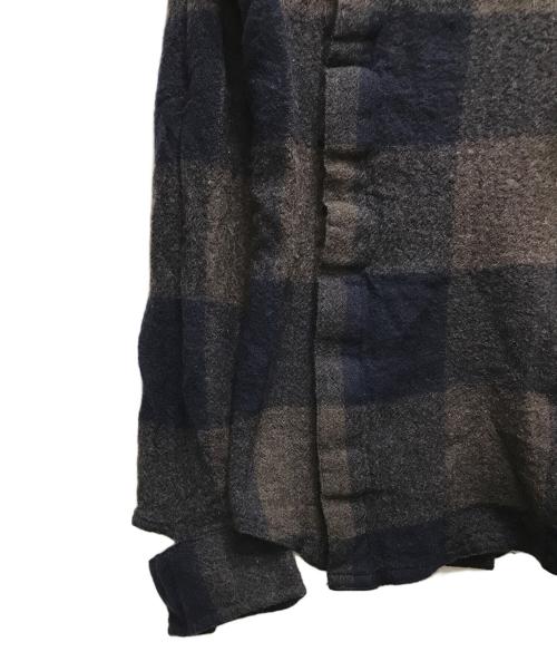 Vivienne Westwood man（ヴィヴィアン ウェストウッド マン）Vivienne Westwood man (ヴィヴィアン ウェストウッド マン) ウールオーブ刺繍シャツ VW-CR-78718 ブラウン サイズ:46の古着・服飾アイテム