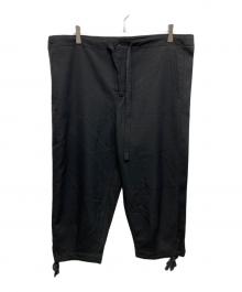 COMME des GARCONS HOMME PLUS（コムデギャルソンオムプリュス）の古着「ウールギャバジン ドローコード ワイドパンツ」｜ブラック