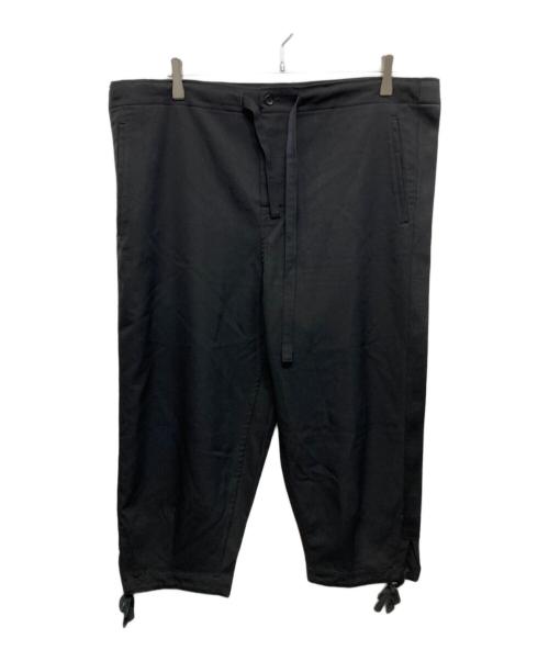 COMME des GARCONS HOMME PLUS（コムデギャルソンオムプリュス）COMME des GARCONS HOMME PLUS (コムデギャルソンオムプリュス) ウールギャバジン ドローコード ワイドパンツ ブラック サイズ:XSの古着・服飾アイテム