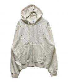 OY（オーワイ）の古着「UNION CUT PATCH HOODIE ZIP UP」｜ホワイト