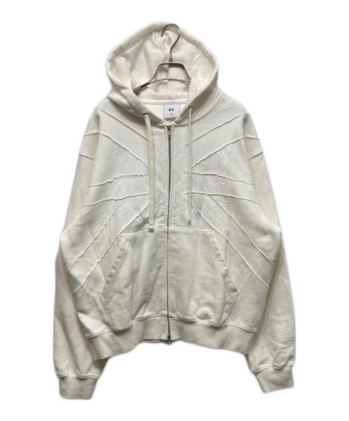 OY（オーワイ）OY (オーワイ) UNION CUT PATCH HOODIE ZIP UP ホワイト サイズ:Mの古着・服飾アイテム