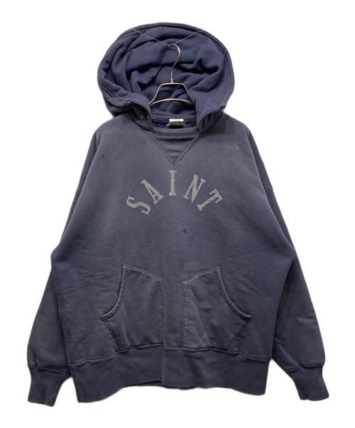 SAINT MICHAEL（セントマイケル）SAINT MICHAEL (セントマイケル) BerBerjin HOODIE 後付けプルオーバーパーカー ネイビー サイズ:XLの古着・服飾アイテム