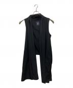 LIMI feuリミフゥ）の古着「Standard W/Gabardine Stole Vest」｜ブラック