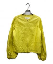 CYCLAS（シクラス）の古着「ボリュームスリーブ ラムレザージャケット」｜イエロー