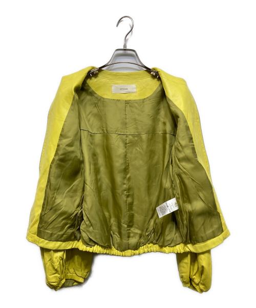 CYCLAS（シクラス）CYCLAS (シクラス) ボリュームスリーブ ラムレザージャケット イエロー サイズ:36の古着・服飾アイテム