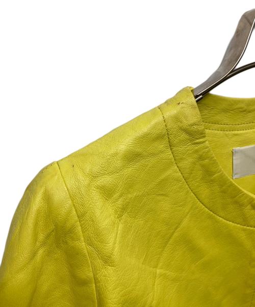 CYCLAS（シクラス）CYCLAS (シクラス) ボリュームスリーブ ラムレザージャケット イエロー サイズ:36の古着・服飾アイテム