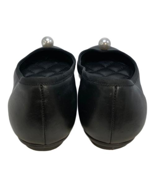 Pippichic（ピッピシック）Pippichic (ピッピシック) CHU CHU PEARL 12 フラットパンプス ブラック サイズ: 36 1/2の古着・服飾アイテム