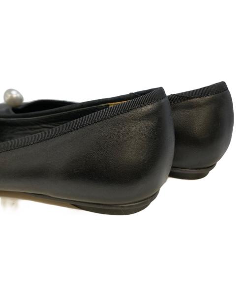 Pippichic（ピッピシック）Pippichic (ピッピシック) CHU CHU PEARL 12 フラットパンプス ブラック サイズ: 36 1/2の古着・服飾アイテム